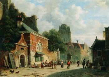 unknow artist European city landscape, street landsacpe, construction, frontstore, building and architecture. 324 oil painting picture